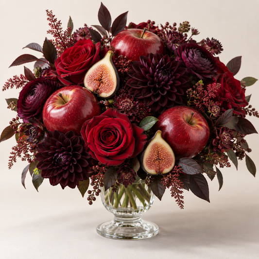 Grenat & Figues — composition Roch Hachana par Camelia et ses fleurs