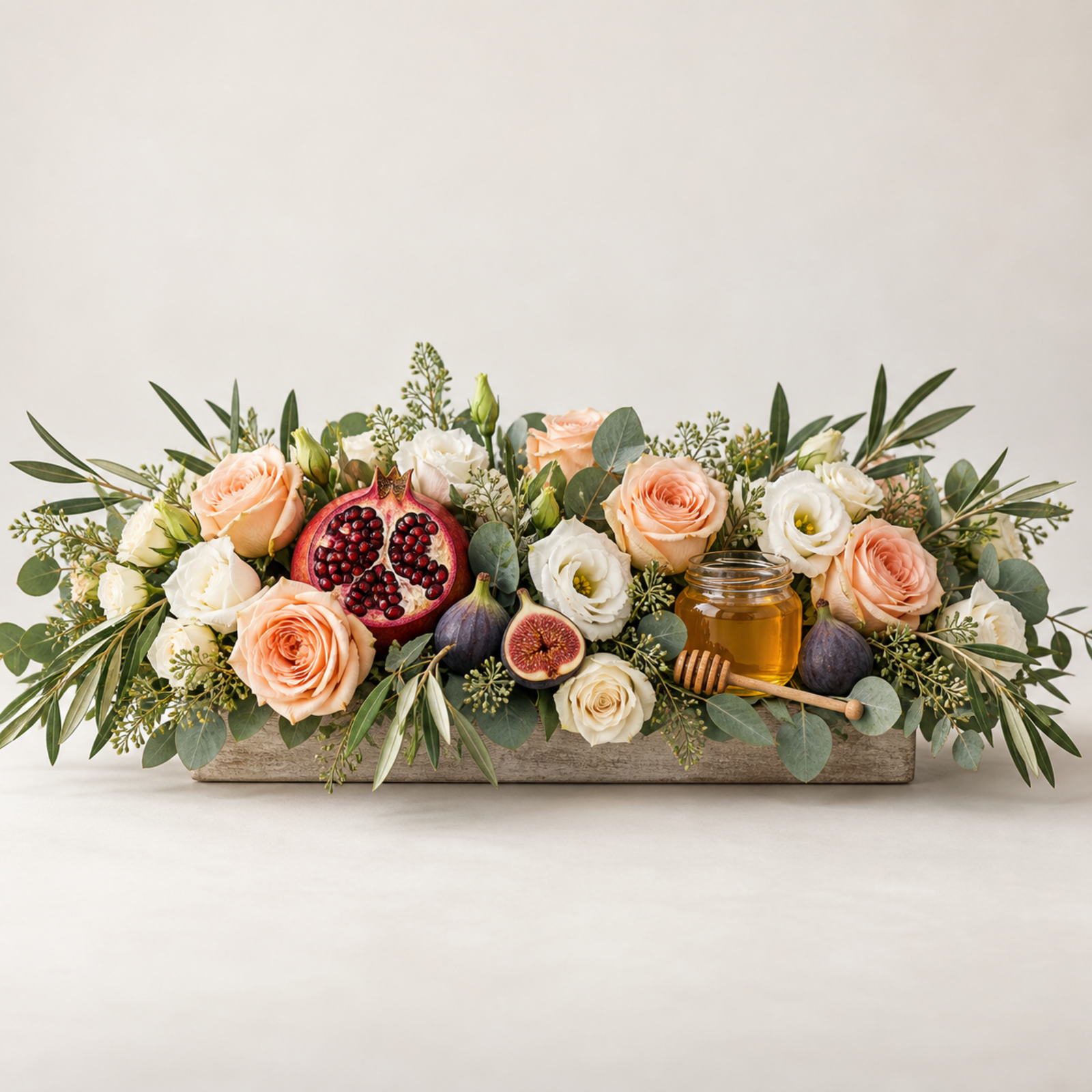 Table Shana Tova — composition Roch Hachana par Camelia et ses fleurs